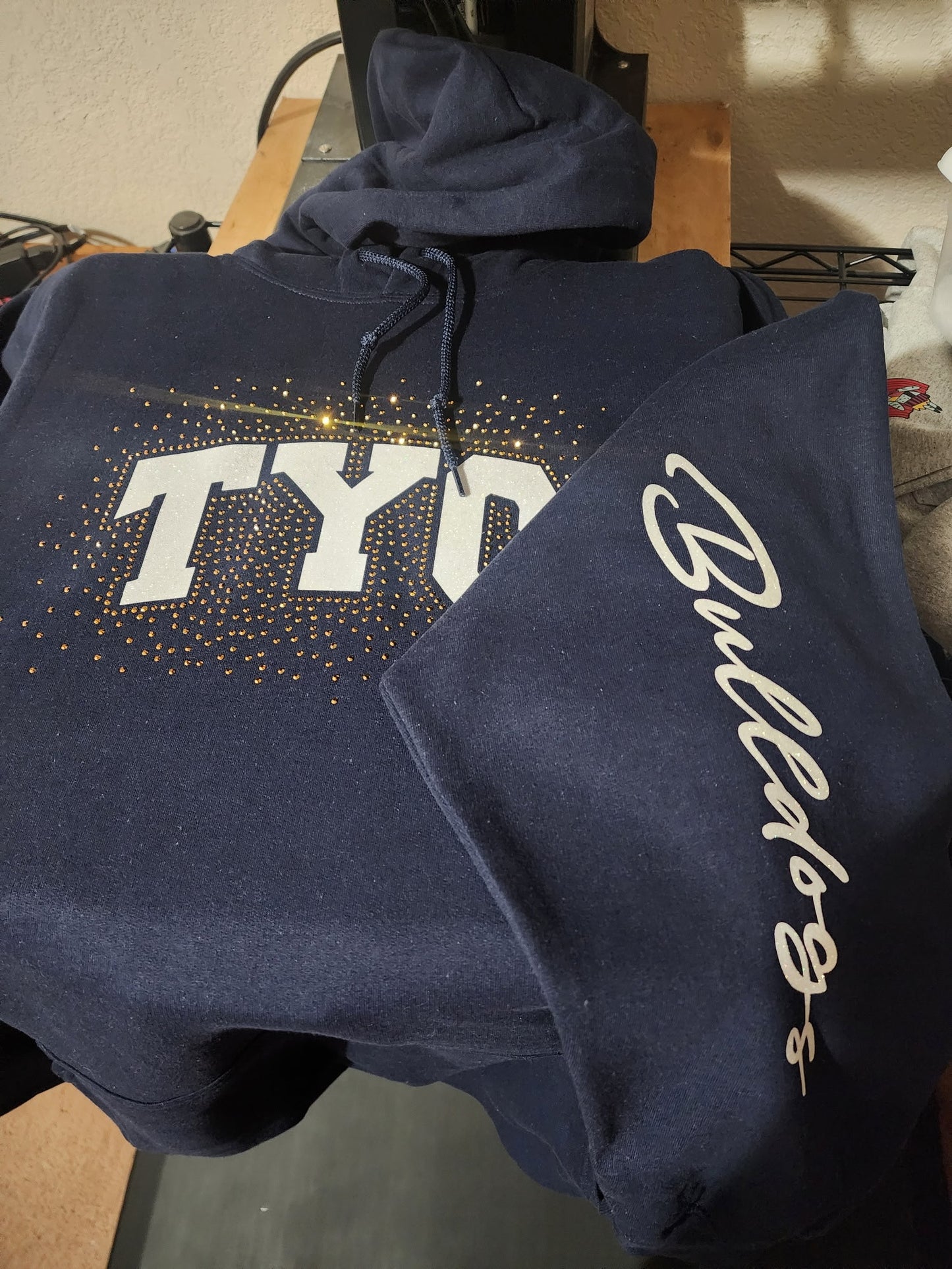 TYC Bulldog Rhinestone Hooded Sweatshirt