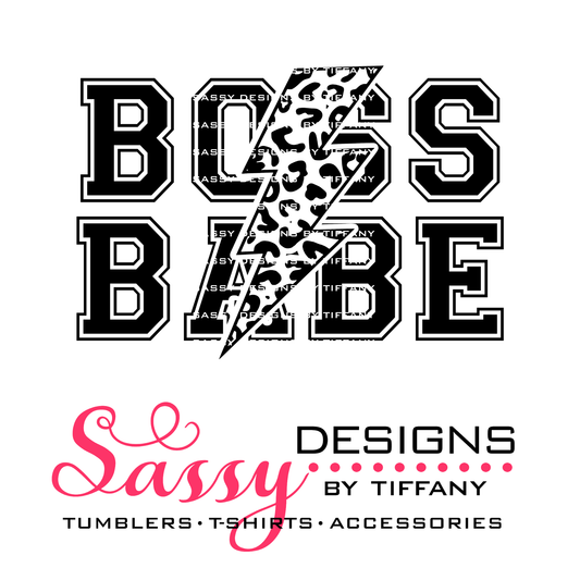 Boss Babe Leopard Lightning Bolt