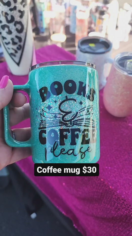 12 oz Coffee Mug Books and Coffee Please